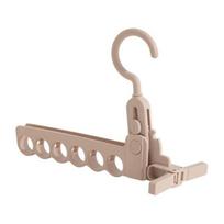 Clothes Drying Rack Foldable Space Saving Hanger with 6-Hole Design Portable Travel Outdoor Jacket Drying Rack rožinė
