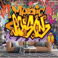 Abstrakti gatvės grafiti sieninė tapyba Animacinių filmų grafiti tapetai Miegamojo sieninė tapyba 200 cm(W) x 140 cm(H)