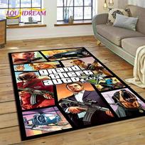 3D GTA Game Grand Theft Auto Gamer Carpet Rug for Bedroom Living Room Home Sofa Decoration,Children Game Large Decor Floor Mat 40x60cm( 15x23in )