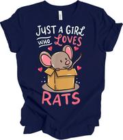 Just a Girl Who Loves Rats Cute Pet T shirt 4XL