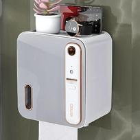 Intelligent Aromatherapy Toilet Tissue Rack Odor Removal Tissue Box Paper Roll Storage Rack Wall Mounted Non Perforated šviesiai pilka spalva
