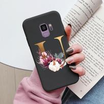 For Samsung Galaxy S9 S 9 Plus Case Flower Gold Letter A Z Shockproof Soft Silicone Phone Cover For Samsung S9 S9+ Bag S9Plus Samsung S9 Plus