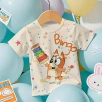 Kids T-shirt Cartoon Bluey Anime Graphic 3D Print Kids Short Sleeves T-Shirt Loose Casual Summer Outdoor Boy and Girl Tees Tops 100