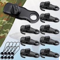 Tarp Clips Clamps Heavy Duty Lock Grip with Bungee Cords,Shark Shade Cloth Backdrop Tent Large Clip with Hook Accessories for Garden Outdoor Pool juoda