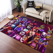 Animatronic Toy Character Collage Area Rug, Colorful Horror Game Non-Slip Floor Mat 40x60cm( 15x23in )