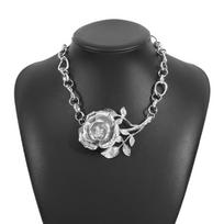 Coarse Big Rose Flower Pendant Necklace Exaggerated Flower Neck Chain Lockbone Chain  Gift Jewelry auksas