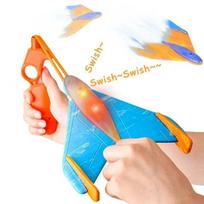Kids  Childrens Catapult Foam Plane Toy - Safe EVA Glider with Sound  Light, Outdoor Flying Disc for Parent-Child Sport Games
