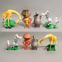 Madagaskaro Filmo Gyvūnai Liūtas Zebras Žirafa Kolekcinės Figūrėlės Modeliai Lėlės Vaikų Žaislai Dovanos Vaikams Suaugusiems Vaikų Gimtadienio Dovana Šventinė Dovana 6-7cm white