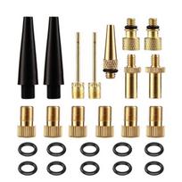25Pcs/Set Bike Valve Adapter with to British Inflator Needles American Rubber Seal French Nozzles Universal
