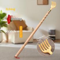 Long Handle Wooden Back Scratcher Massager Back Rake Household Wooden Body Massage Health Products onesize