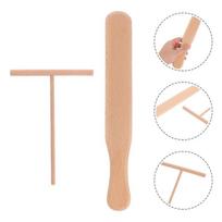 2 Pcs Spatula Pancake Wooden Rake Crepe Dough Scraper Maker Spreaders Food Frying (as the picture,Size 1)