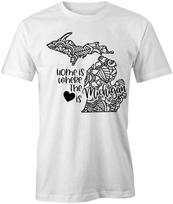 STATE MANDALA MICHIGAN TShirt Tee Short-Sleeved Cotton CLOTHING HEART S1WSA786 M