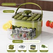 Double Layer 50 Cube Ice Maker with Easy Press Cap Large Capacity Ice Cube Tray for Refrigerator Household Ice Storage Box