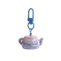 Cute Teapot Key Chain Ornaments Bag Charm Decorative Pendant Accessories  Tea Lover mėlyna