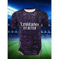 New Men's Football Training Quick Drying Jersey Breathable Round Neck T-shirt Letter Printed Outdoor Top 2026 Summer XL