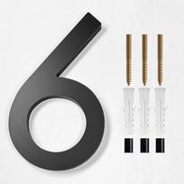 Adresas Didelis Šiuolaikinių durų abėcėlė Plaukiojantis namo numerio raidžių ženklas #0-9 Juodi skaičiai 125 mm 5 Namuose lauke