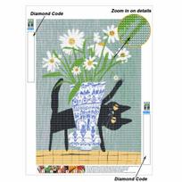 5D Diamond Painting BlackCatDaisy Kits for Adults Full Round Drill Rhinestone Art Craft DIY Home Wall Decor Living Room Gift Idea Round 20x30cm