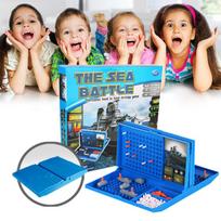 1PC Battleship Board Game Cooperative Board Game Naval Chess Game The Sea Battle Board Family Ship & Planes Chess Games for Children blue