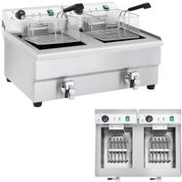 Frytkownica frytownica gastronomiczna dwukomorowa z kranami 230v 2x16l