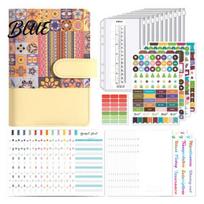 Monthly Expense Tracker A6 Zipper Budget Planner Cash Tracking Notebook with Dividers Spiral Binder Accounting Form for Financial Management, geltona