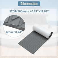 Uxcell 2400x300x5mm EVA Faux Teak Decking Sheet Mat Non-Slip Self-Adhesive for Boat Yacht Marine Deck Pad RV Car Trunk Flooring 1200x300x6mm Gray