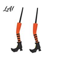 Outdoor Flower Pot Decor 1 Pair Witch Legs Planter Decorations Plastic Leg Insert Durable Accessory Ornaments Halloween Decoration for Indoor Potted oranžinė