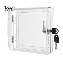 Lockable Thermostat Case Large Lock Box Cover with Key Transparent Design Easy to Install Universal Clear AC Childproof