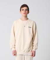 Moz Moz Color Chip Mini French Oversized Embroidered Sweatshirt Cream 2