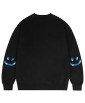 Graver [Unisex] Elbow Sky Cloud Drawing Smile Sweatshirt_Black Black/S