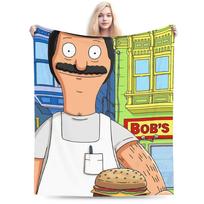 Bob Burgers Blanket Soft Warm Novelty Plush Bedding Throws For Students Outdoor Flannel Bedspread Bed Cover Size: 75*100cm, Weight: 230 GSM