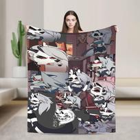 Sexy Loona Helluva Boss Anime Blanket Warm Plush Throw Blanket For Girls Boys Home Decor Flannel Bedspread Bed Cover Size: 75*100cm, Weight: 230 GSM