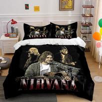 Nirvana Band Printed Bedding Set Bedding Duvet Cover Set Duvet Cover Pillowcases  (1 * Duvet Cover 2 * Pillowcases, without duvet insert) 135x200cm