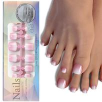 Short Square Press On Toenails 12 Sizes Gel Toenail Tips Natural French Toe Nails  Manicure Kit