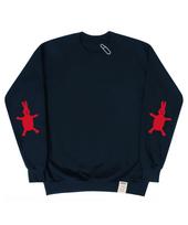 Graver [Unisex] Elbow White Rabbit Sweatshirt_Navy Navy_Red Print/M