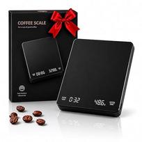 Rechargeable Coffee Scale 3kg Electronic Scale Kitchen Scale Accurate 0.1g Fast Charging Timer Coffee Scale Home Intelligent (black,0.5g-3KG&3 kg&14.7*12.8*2.4) juoda