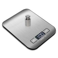 High-precision Stainless Steel Kitchen Electronic Scale Battery-powered Backlit LCD Display for Baking Food Weighing BL-3 (Silver,1g&5 kg&180*140*10 mm) sidabras