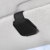 Automobilio akinių laikiklis daugiafunkcis odinis skydelio nuo saulės akinių laikiklis magnetinis akinių nuo saulės laikiklis pakaba universalus automobilio aksesuaras 1PC Black