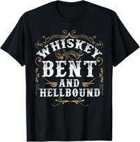Whiskey Bent And Hellbound Shirt Funny Whiskey Bourbon T-Shirt L