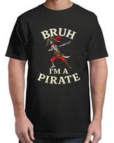 Bruh Pirate Lazy Dabbing Skull Costume Pretend I'm a Funny Adult S-4XL T-Shirt S