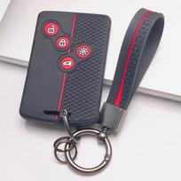 Silicone Remote Key Cover for Renault Zoe Captur Clio 5 Arkana Megane 4 Scenic Espace Kadjar with Keychain Metal Keychain Car Remote Key Sleeve juoda