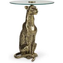 Leopardo rašto metalinis ir stiklo akcento staliukas United States