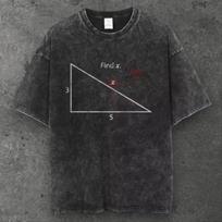 Unisex Math Problem Oversized T Shirt Washed Black Grunge Aesthetic S-3XL S įvairiaspalvis