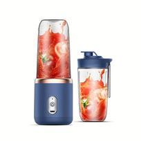 6 Blade 400ML Portable Blender Electric Juicer Cup For Travel Portable Juicer Mixer Usb Fresh Fruit Juice Blender Smoothie Blue Double Cups Set