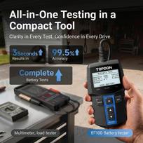 TOPDON BT100 Battery Tester 12V Car Digital Automotive Diagnostic Battery Tester Analyzer Vehicle Cranking Charging Scanner Tool BT100