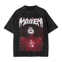 2026 Skalbti marškinėliai Lady Gaga Mayhem Hip Hop Retro Vintage Aukštosios gatvės Streetwear Trumpomis rankovėmis Spausdinti marškinėliai Vyriški Moteriški Viršutinė dalis Harajuku S įvairiaspalvis