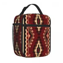 Bestselling Navajo PATTERNS TRIBAL ETHNIC Patchwork Bento Bag Office Outdoor Lunch Lunch Handbag One Size