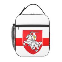 Belarus Pogonya Flag Square Protest Symbol Belarusian Insulated Lunch Bag for Women Children Food Boxes Thermal Lunch Box Tote One Size
