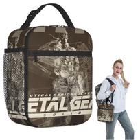 PS1 Metal Gear Solid Black And White Insulated Lunch Bag for Women Children Portable Food Boxes Thermal Lunch Box Tote One Size