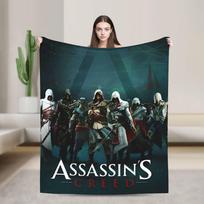 A-Assassins Creed Blankets Flannel Throw Blanket Summer Air Conditioning Decoration Soft Warm Bedsprea Size: 75*100cm, Weight: 230 GSM