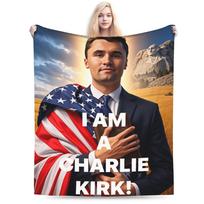 Charlie Kirk Giant Foot Funny Italian Brainrot Meme Blanket Winter Warm Throw Blanket Living Room Flannel Bedspread Bed Cover Size: 75*100cm, Weight: 230 GSM